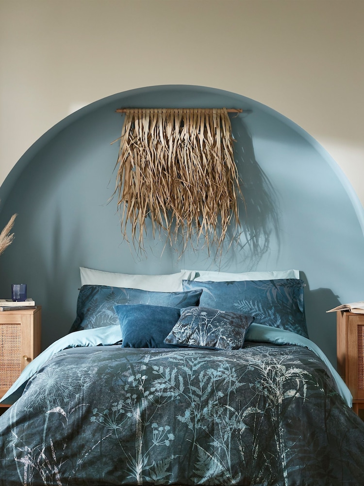 Graham & Brown Blue Restore 100% Cotton Duvet Cover and Pillowcase Set - Image 1 of 5