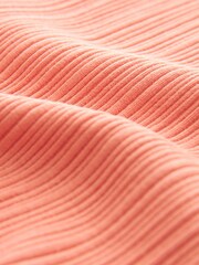 Coral Pink Square Neck Strappy Crinkle Top - Image 6 of 6