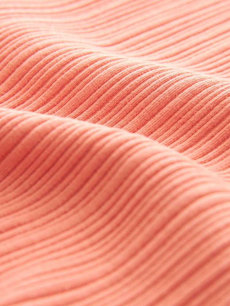 Coral Pink Square Neck Strappy Crinkle Top - Image 6 of 6