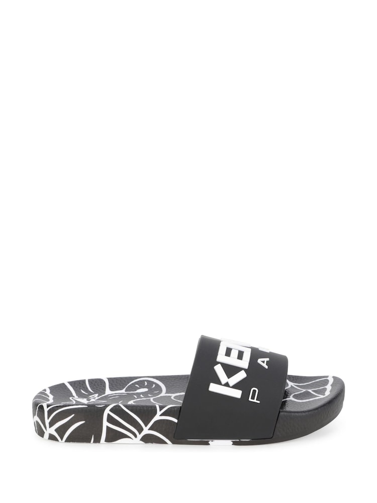 Kenzo Kids Black Logo Sliders - Image 1 of 6 Kenzo Kids Black Logo Sliders - Image 1 of 6