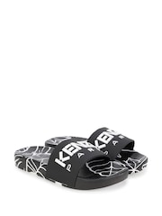 Kenzo Kids Black Logo Sliders - Image 3 of 6