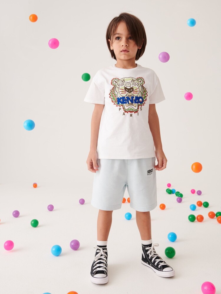 KENZO KIDS Tiger White Print Logo T-Shirt - Image 1 of 4