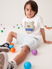 KENZO KIDS Tiger White Print Logo T-Shirt - Image 3 of 4