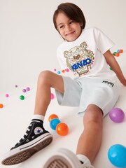 KENZO KIDS Tiger White Print Logo T-Shirt - Image 4 of 4