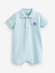 KENZO KIDS Baby Blue Polo Logo Romper - Image 1 of 1