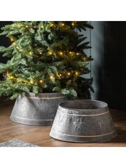Gallery Home Grey Large Stars Tree Skirt - Image 2 of 3