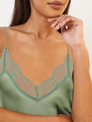 Vert - Caraco à bretelles et bordures Dentelle - Image 4 of 6