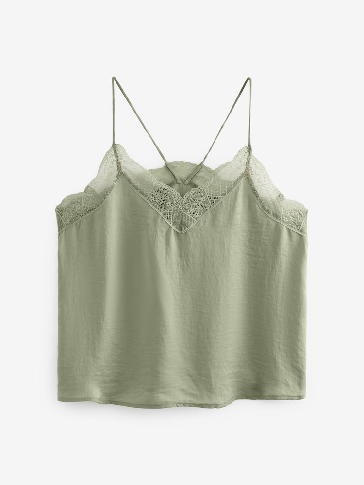 Vert - Caraco à bretelles et bordures Dentelle - Image 6 of 6