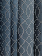 Blue Next Collection Luxe Heavyweight Maeve Damask Velvet Eyelet Lined Curtains - Image 5 of 5