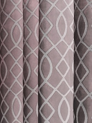 Blush Pink Next Collection Luxe Heavyweight Maeve Damask Velvet Eyelet Lined Curtains - Image 4 of 5