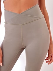 Оливково-зеленые - Леггинсы с запахом и завышенной талией Active Studio Sports - Image 6 of 9
