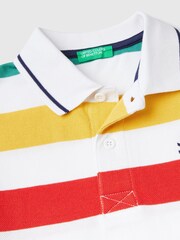 Benetton Boys Striped Logo Polo Shirt - Image 2 of 3