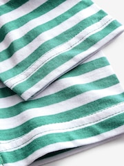 Benetton Boys Striped 100% Cotton Logo T-Shirt - Image 3 of 4