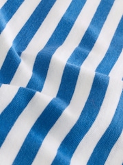 Benetton Boys Striped 100% Cotton Logo T-Shirt - Image 3 of 4