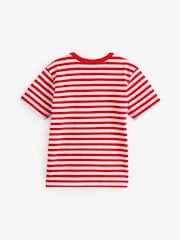 Benetton Boys Striped 100% Cotton Logo T-Shirt - Image 2 of 4