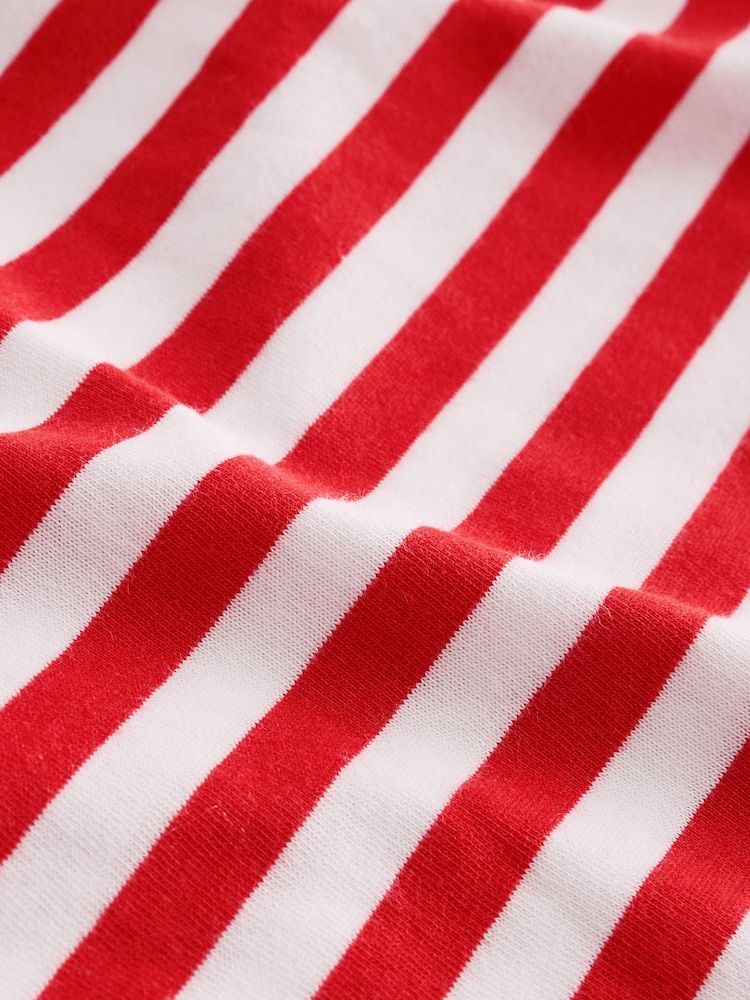 Benetton Boys Striped 100% Cotton Logo T-Shirt - Image 4 of 4