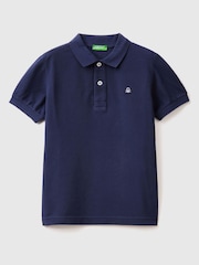 Benetton Boys Logo Polo Shirt - Image 1 of 2