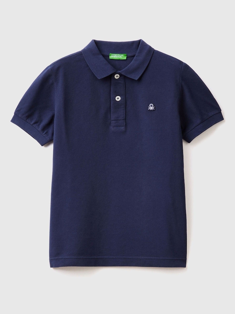 Benetton Boys Logo Polo Shirt - Image 1 of 2