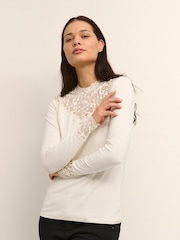 Cream Slim Fit Trulla Jersey Blouse - Image 1 of 6