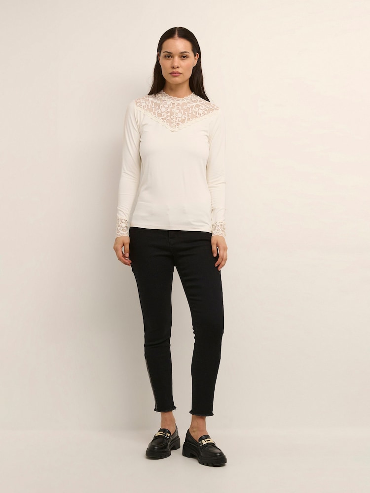 Cream Slim Fit Trulla Jersey Blouse - Image 2 of 6