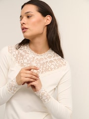 Cream Slim Fit Trulla Jersey Blouse - Image 3 of 6