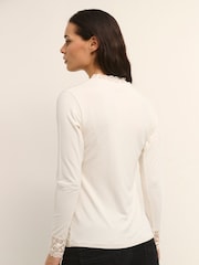 Cream Slim Fit Trulla Jersey Blouse - Image 4 of 6