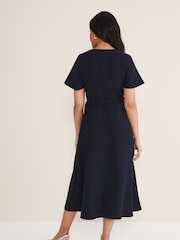 Phase Eight Blue Petite Petite Julissa Frill Wrap Dress - Image 2 of 6