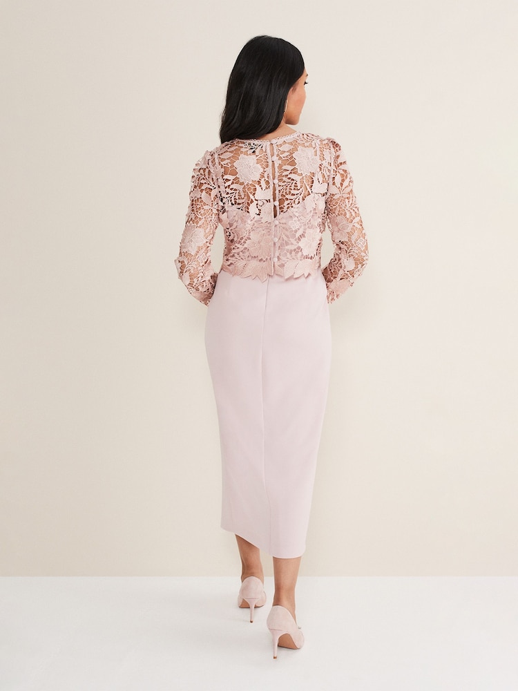 Phase Eight Pink Petite Petite Adeline Double Layer Dress - Image 2 of 6