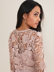 Phase Eight Pink Petite Petite Adeline Double Layer Dress - Image 4 of 6