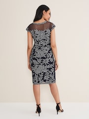 Phase Eight Blue Petite Zila Tapework Dress - Image 2 of 6