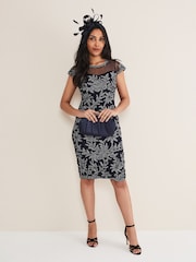 Phase Eight Blue Petite Zila Tapework Dress - Image 3 of 6