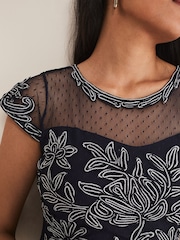 Phase Eight Blue Petite Zila Tapework Dress - Image 5 of 6