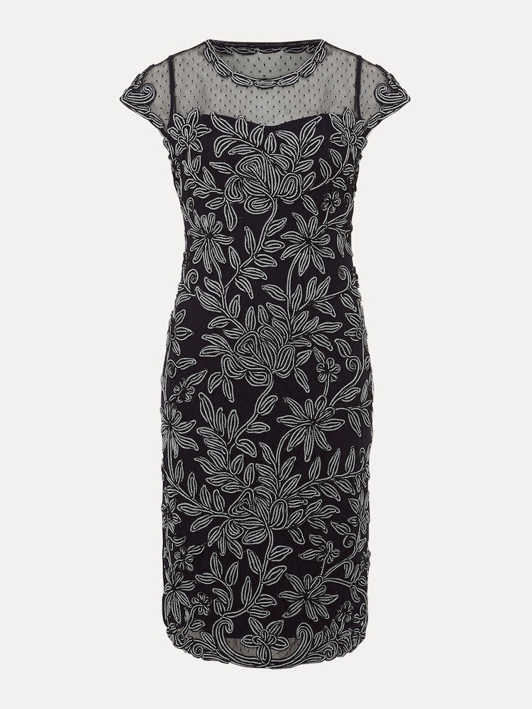 Phase Eight Blue Petite Zila Tapework Dress - Image 6 of 6