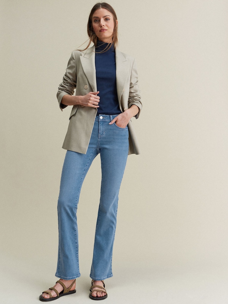 Mid Blue Low Rise Bootcut Jeans - Image 1 of 6