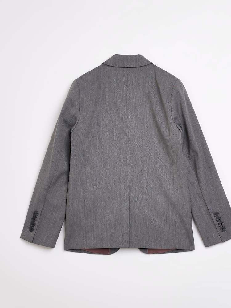 River Island Grey Boys Tailored Jacket - Image 2 of 3 River Island Grey Boys Tailored Jacket - Image 2 of 3