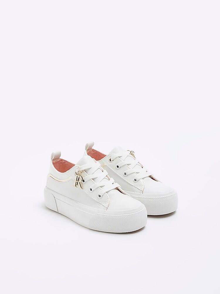 River Island White Girls Platform Trainers - Image 2 of 5