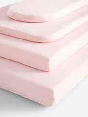 2 Pack Pink 100% Cotton Jersey Baby Fitted Sheets - Image 1 of 8