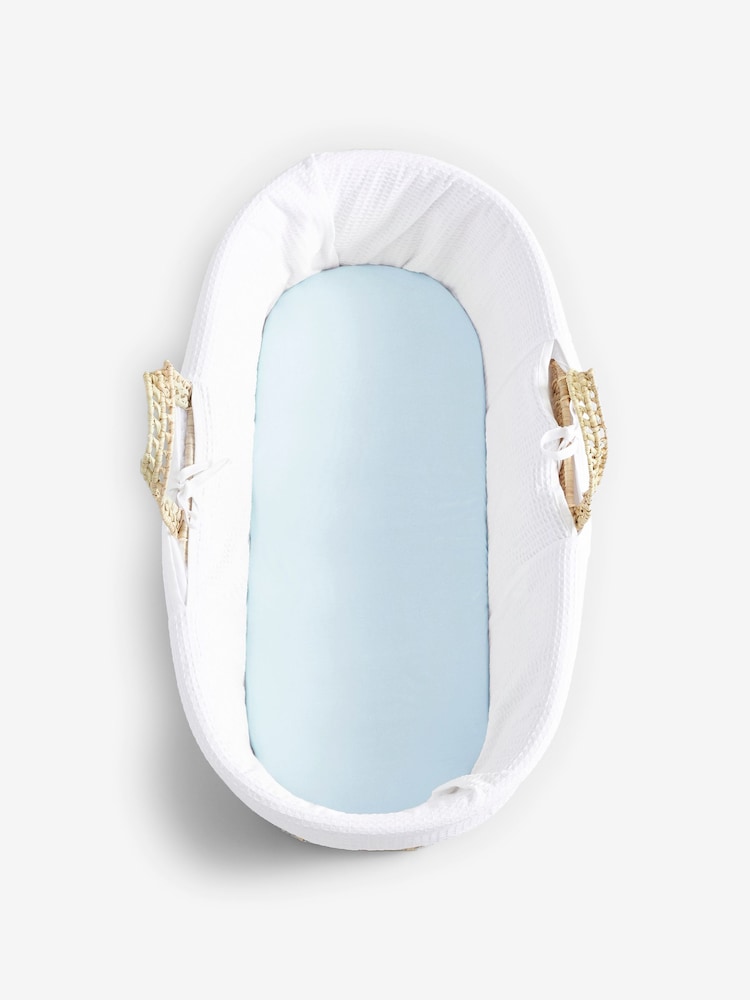 2 Pack Blue 100% Cotton Jersey Baby Fitted Sheets - Image 4 of 7