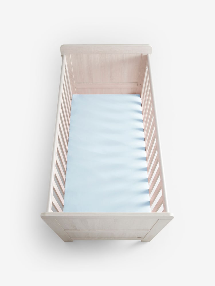 2 Pack Blue 100% Cotton Jersey Baby Fitted Sheets - Image 6 of 7