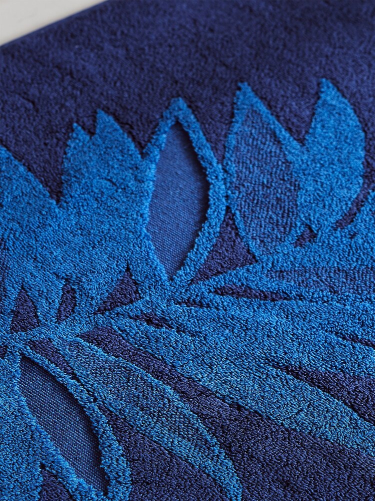 Matthew Williamson Blue La Palmera 100% Cotton Bathmat - Image 2 of 5