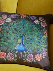 Matthew Williamson Black Peacock Bloom Cushion - Image 2 of 5