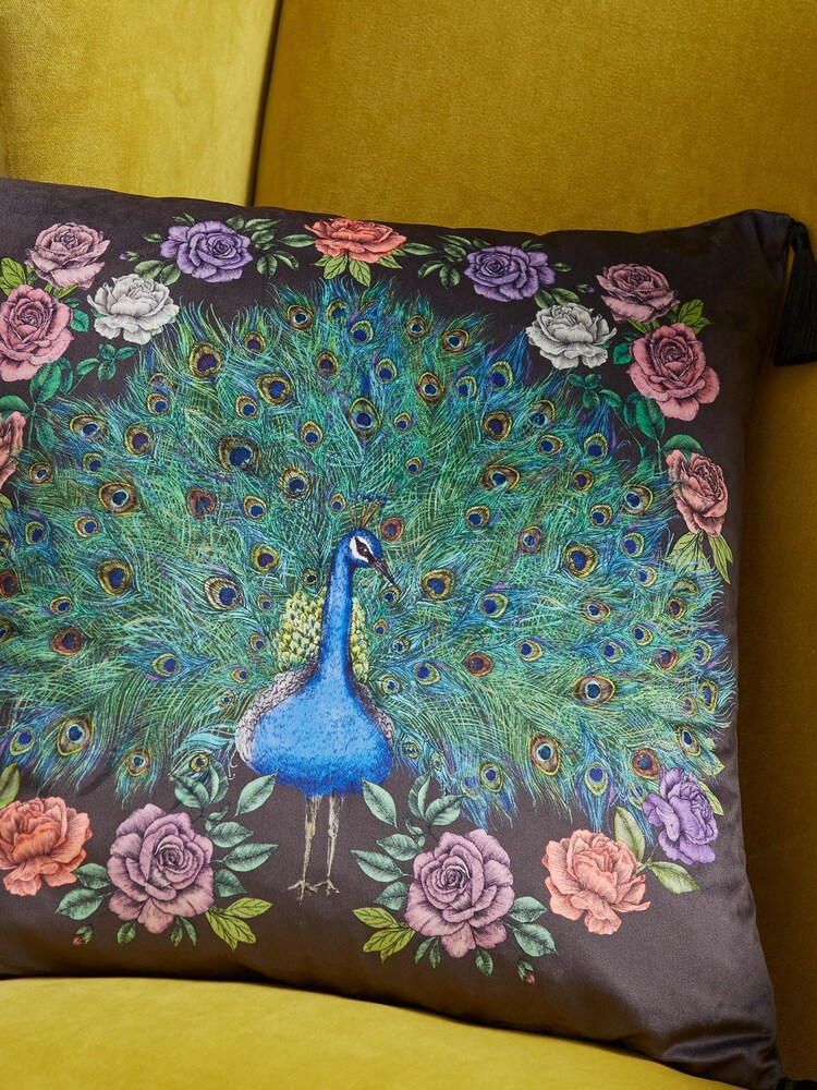 Matthew Williamson Black Peacock Bloom Cushion - Image 2 of 5