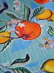 Matthew Williamson Blue Citrus Grove Cotton Linen Blend Seat Pad - Image 3 of 4