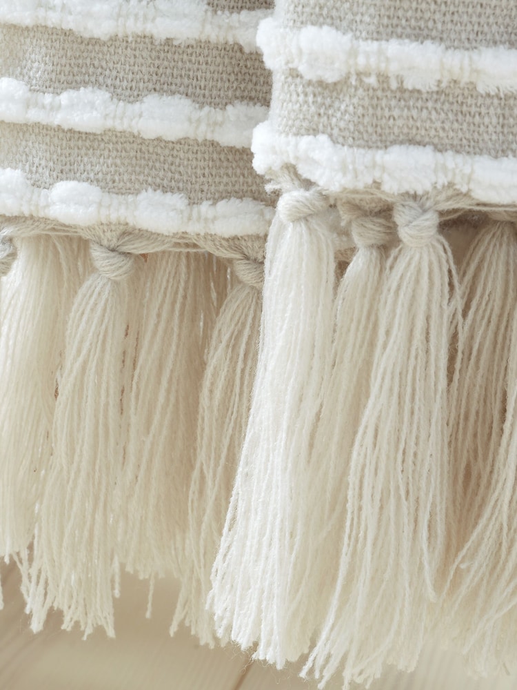 Catherine Lansfield Natural Stab Stitch Throw - Image 3 of 5