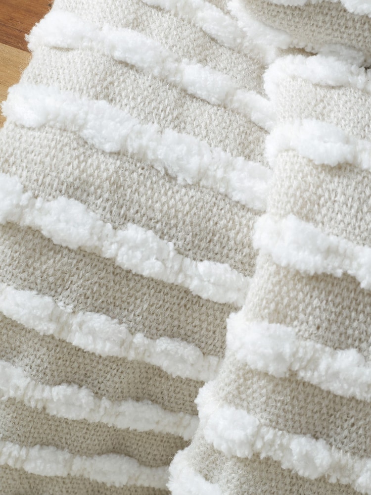 Catherine Lansfield Natural Stab Stitch Throw - Image 4 of 5