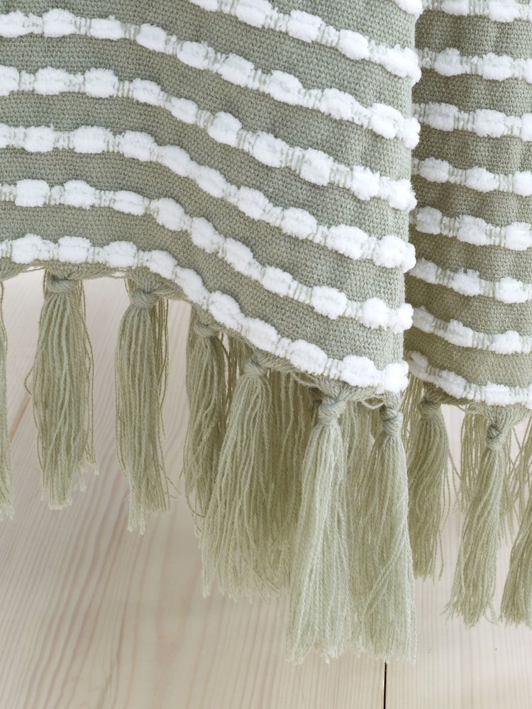 Catherine Lansfield Green Stab Stitch Throw - Image 3 of 6