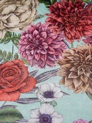 Matthew Williamson Green Floral Bloom Cotton Duvet Cover and Pillowcase Set - Image 4 of 4