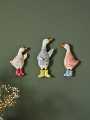 Set of 3 Multi Colour Geese Wall Art Plaques - Image 1 of 5