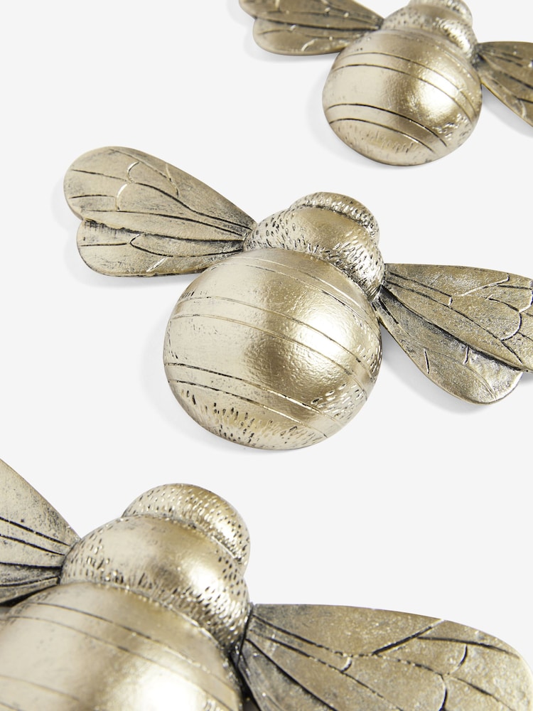 Gold Set of 3 Bee Wall Plaque - Image 6 of 6