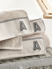 Natural Monogram Bath 100% Cotton Towel - Image 5 of 5